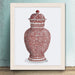 Chinoiserie Vase Flower Spiral Red, Art Print | Print 14x11inch