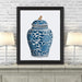 Chinoiserie Vase Golden Lion Blue, Art Print | Print 14x11inch