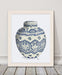 Chinoiserie Vase Symbol Blue, Art Print | Print 14x11inch