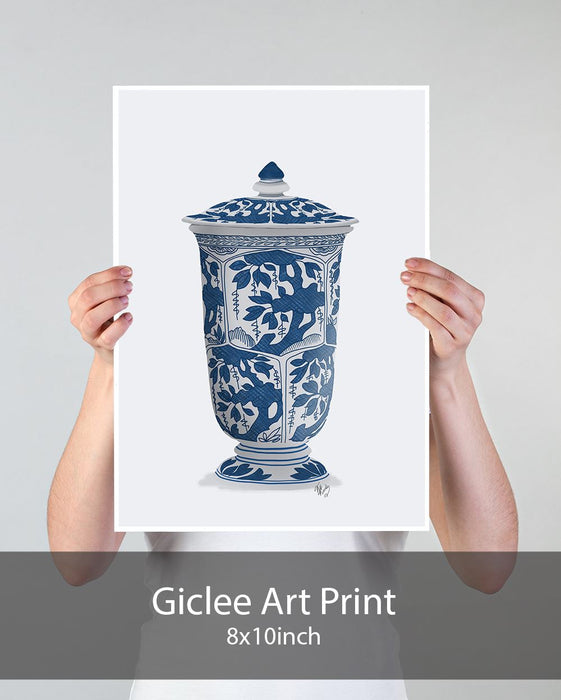 Chinoiserie Vase Tree Blue, Art Print | Print 18x24inch