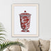 Chinoiserie Vase Tree Red, Art Print | Print 14x11inch