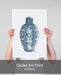 Chinoiserie Vase Vine Grey Blue, Art Print | Print 18x24inch