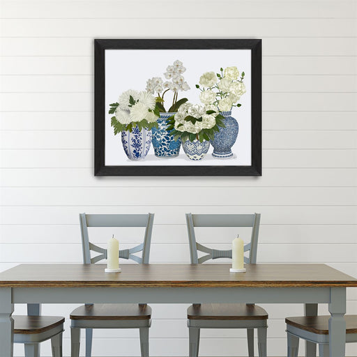 Chinoiserie Flower Quartet 1, Blue, Art Print | Print 14x11inch