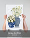 Chinoiserie Flower Duo 1, Blue, Art Print | Print 18x24inch