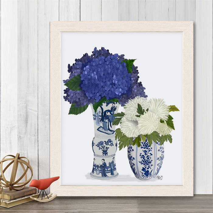 Chinoiserie Flower Duo 3, Blue, Art Print | Print 14x11inch
