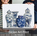 Chinoiserie Vase Quartet 1, Blue, Art Print | Print 18x24inch