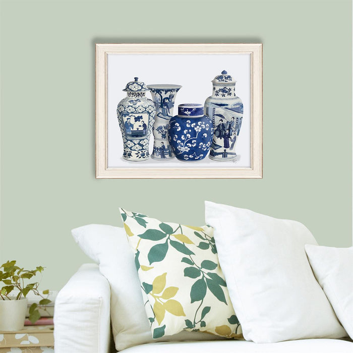 Chinoiserie Vase Quartet 1, Blue, Art Print | Print 14x11inch