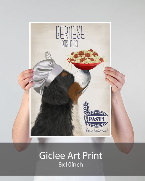 Bernese Pasta Cream, Dog Art Print, Wall art | Print 18x24inch