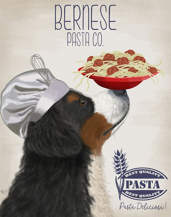 Bernese Pasta Cream, Dog Art Print, Wall art | FabFunky