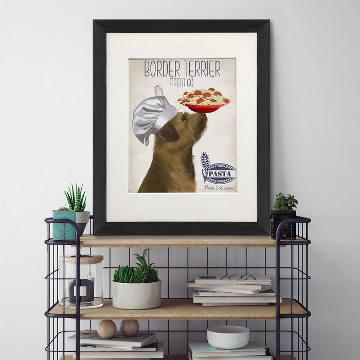 Border Terrier Pasta Cream, Dog Art Print, Wall art | Print 14x11inch