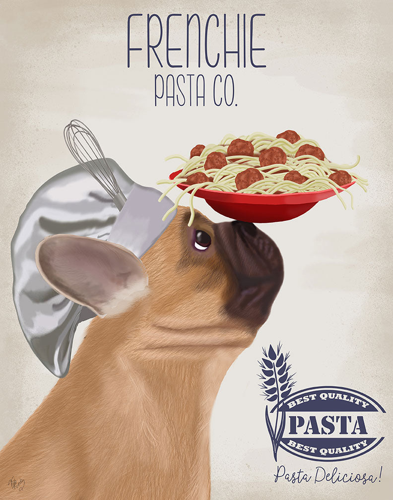French Bulldog Fawn Pasta Cream, Dog Art Print, Wall art — FabFunky