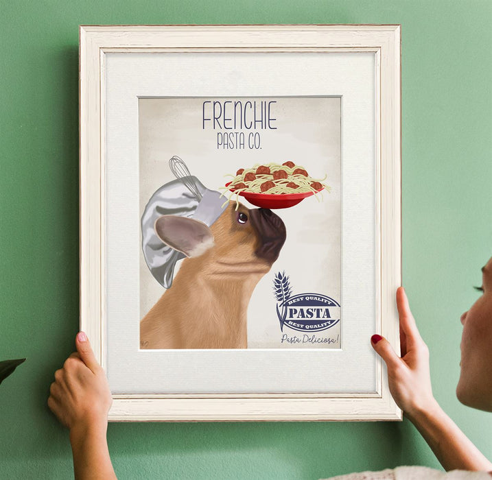 French Bulldog Fawn Pasta Cream, Dog Art Print, Wall art | Print 14x11inch