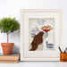Cavalier Spaniel Brown White Pasta Cream, Dog Art Print, Wall art | Print 14x11inch