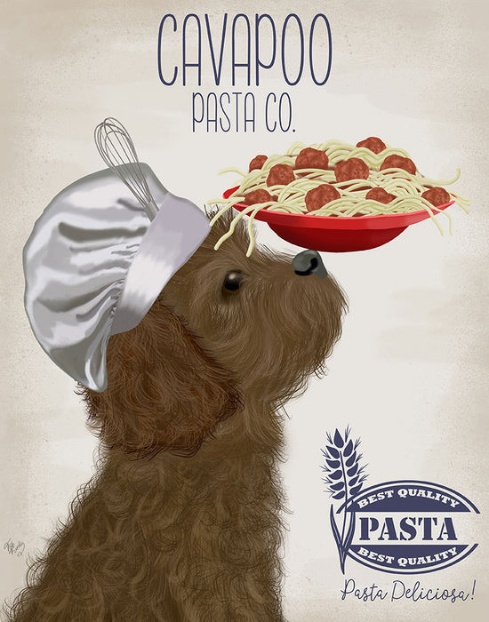 Cavapoo Brown Pasta Cream, Dog Art Print, Wall art | FabFunky