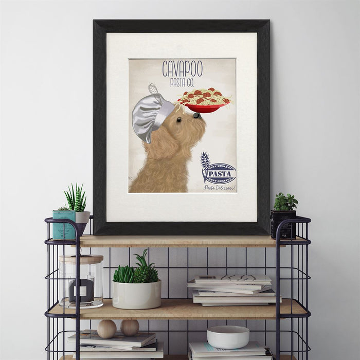Cavapoo Gold Pasta Cream, Dog Art Print, Wall art | Print 14x11inch