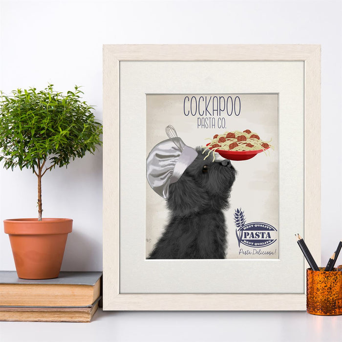 Cockapoo Black Pasta Cream, Dog Art Print, Wall art | Print 14x11inch