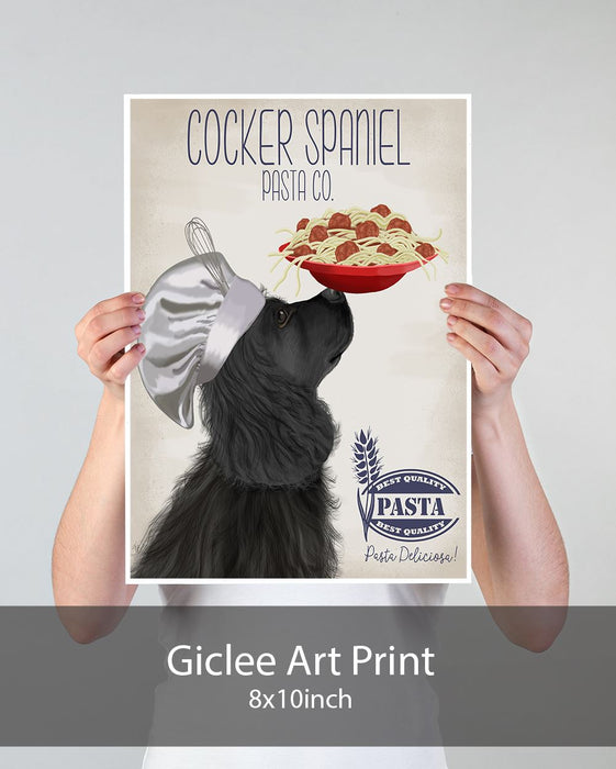 Cocker Spaniel Black Pasta Cream, Dog Art Print, Wall art | Print 18x24inch