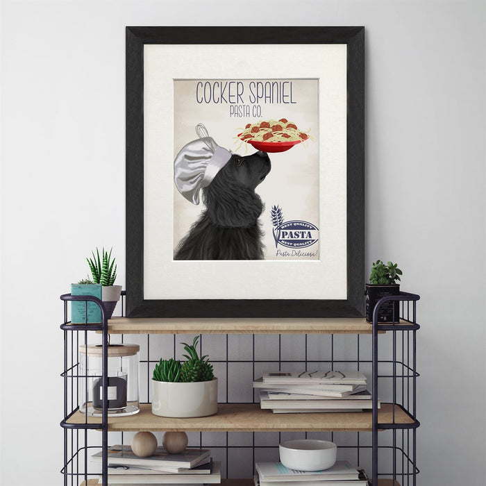 Cocker Spaniel Black Pasta Cream, Dog Art Print, Wall art | Print 14x11inch