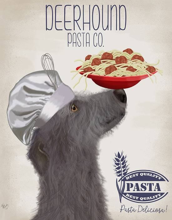 Deerhound Pasta Cream, Dog Art Print, Wall art | FabFunky