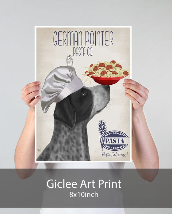 German Pointer Black Pasta Cream, Dog Art Print, Wall art | Print 18x24inch
