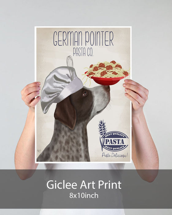 German Pointer Brown Pasta Cream, Dog Art Print, Wall art | Print 18x24inch