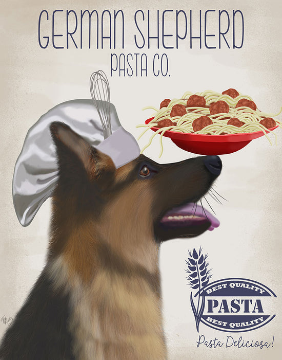 German Shepherd Pasta Cream, Dog Art Print, Wall art | FabFunky