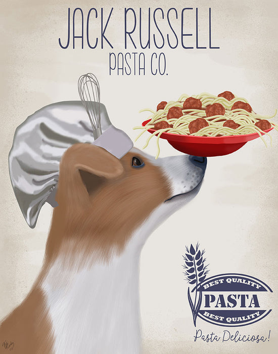 Jack Russell Pasta Cream, Dog Art Print, Wall art | FabFunky