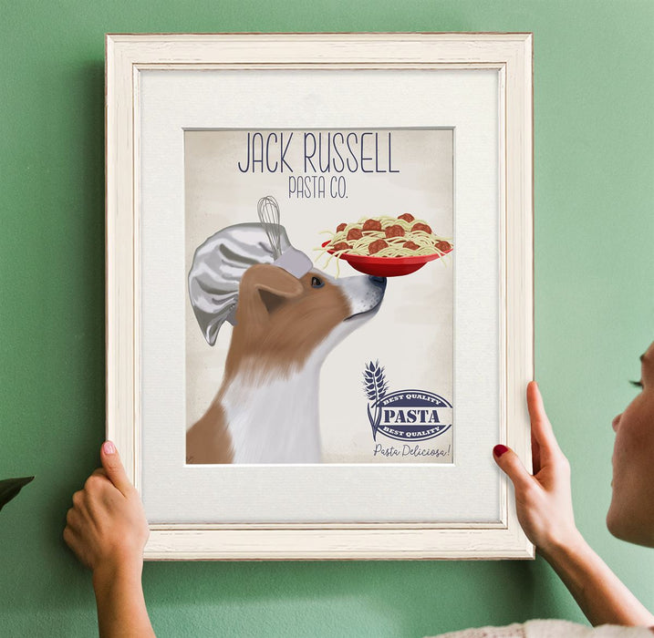 Jack Russell Pasta Cream, Dog Art Print, Wall art | Print 14x11inch
