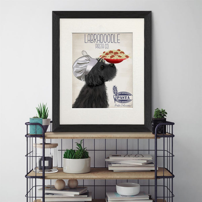 Labradoodle Black Pasta Cream, Dog Art Print, Wall art | Print 14x11inch