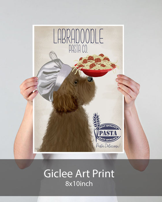 Labradoodle Brown Pasta Cream, Dog Art Print, Wall art | Print 18x24inch