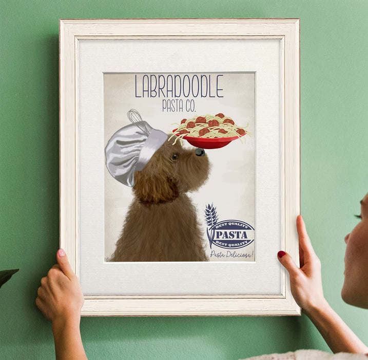 Labradoodle Brown Pasta Cream, Dog Art Print, Wall art | Print 14x11inch