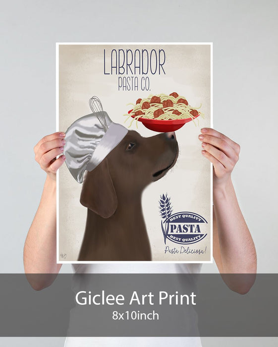 Labrador Brown Pasta Cream, Dog Art Print, Wall art | Print 18x24inch