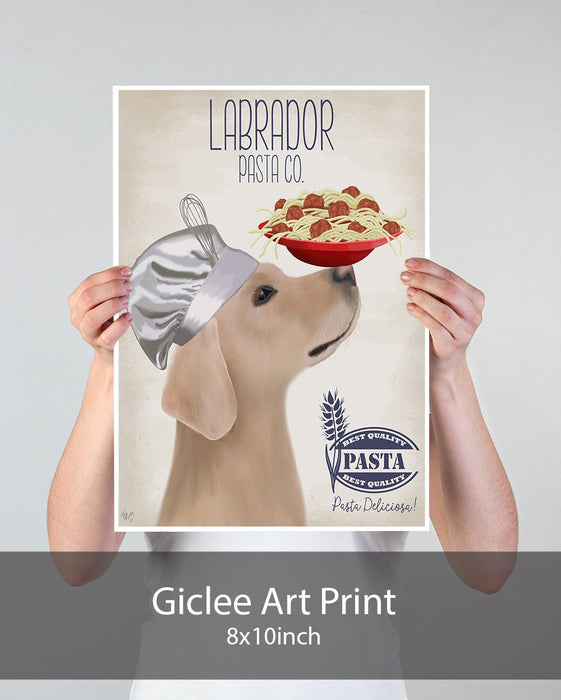 Labrador Yellow Pasta Cream, Dog Art Print, Wall art | Print 18x24inch