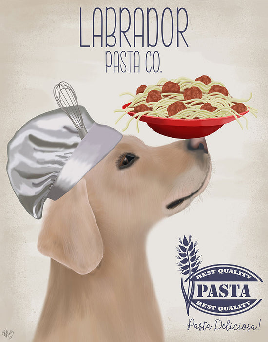 Labrador Yellow Pasta Cream, Dog Art Print, Wall art | FabFunky