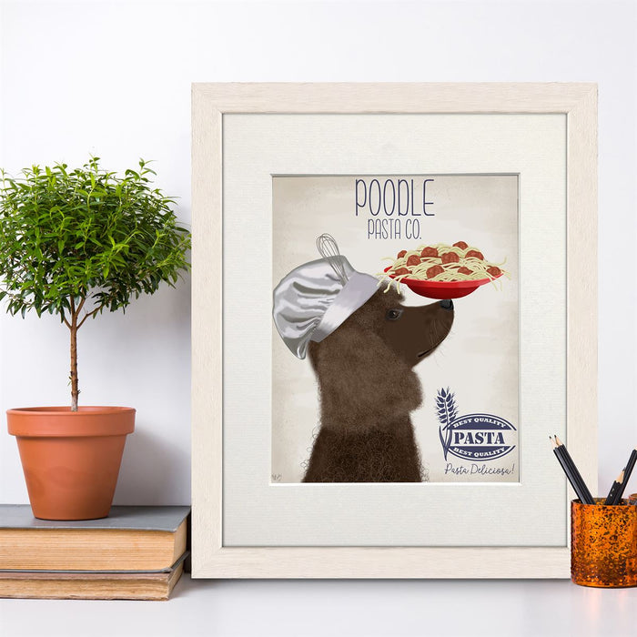 Poodle Brown Pasta Cream, Dog Art Print, Wall art | Print 14x11inch