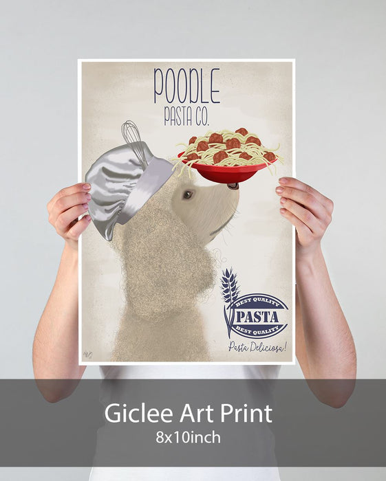 Poodle White Pasta Cream, Dog Art Print, Wall art | Print 18x24inch