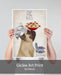Pug Fawn Pasta Cream, Dog Art Print, Wall art | Framed Black
