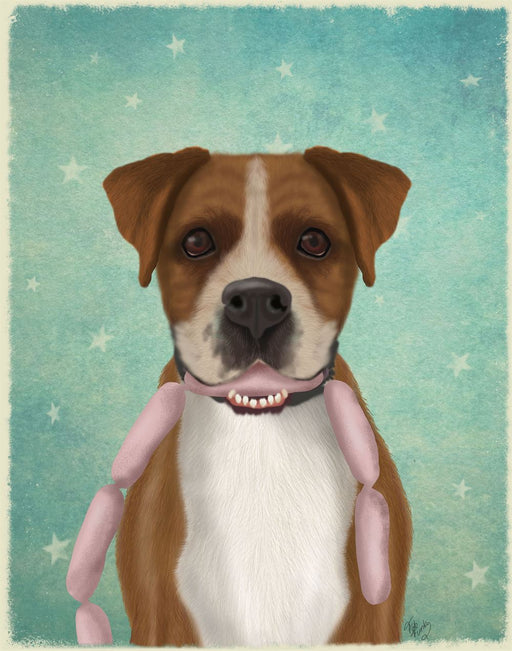 Boxer Sausages, Dog Art Print, Wall Art | FabFunky