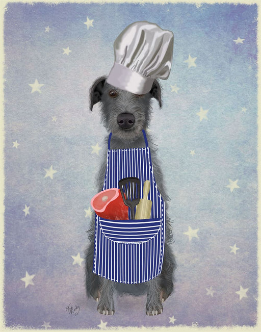 Deerhound Chef, Dog Art Print, Wall Art | FabFunky