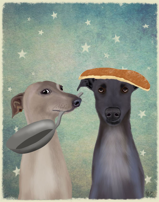 Greyhound Pancake Day, Dog Art Print, Wall Art | FabFunky