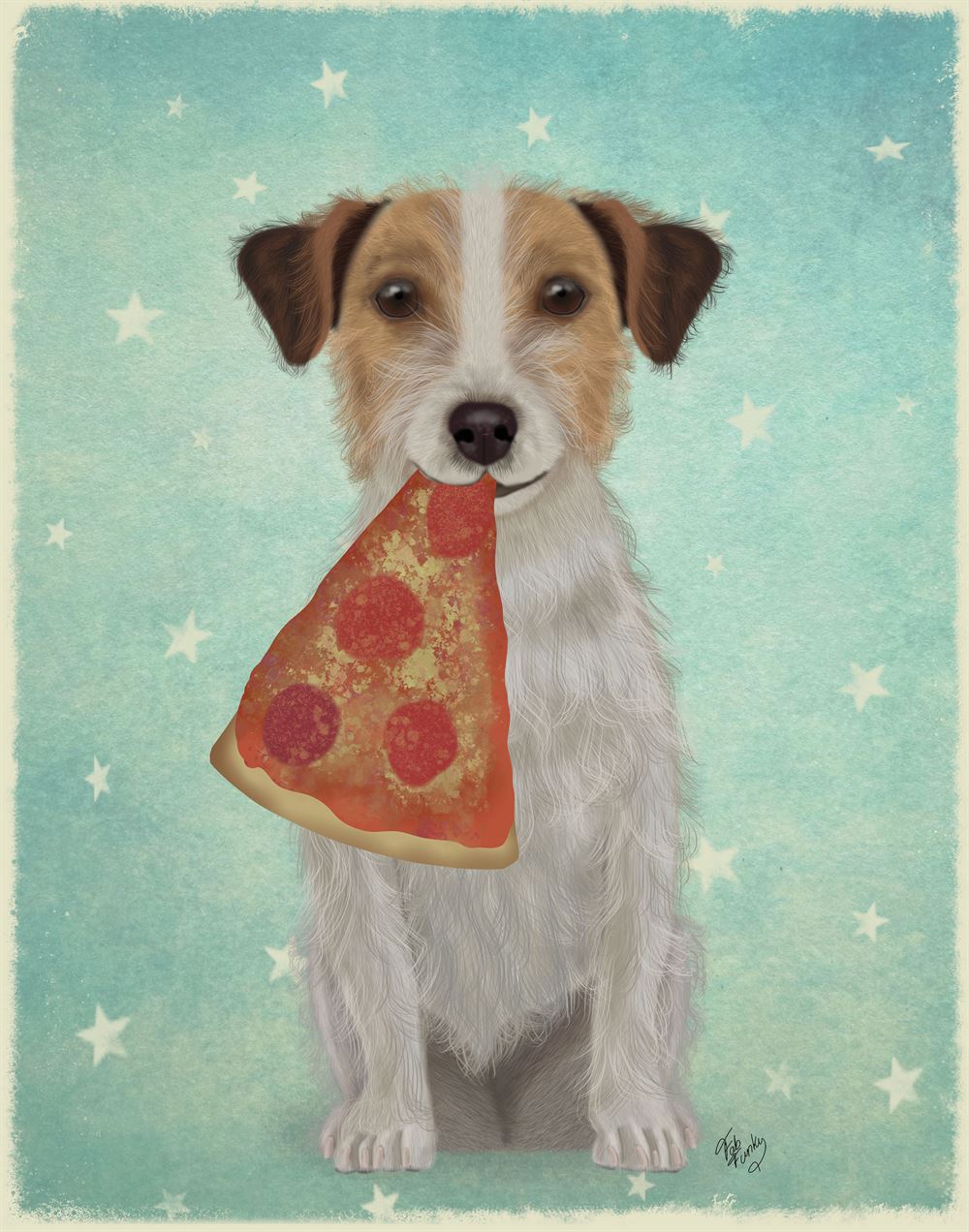 Jack Russell Pizza, Dog Art Print, Wall Art — FabFunky