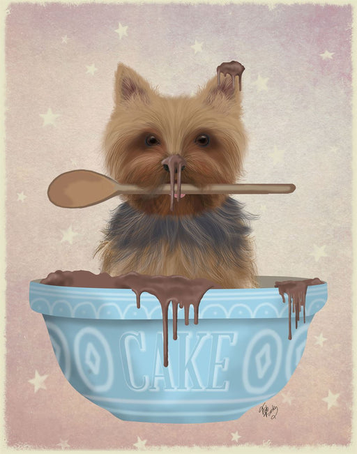 Yorkshire Terrier Cake Bowl, Dog Art Print, Wall Art | FabFunky
