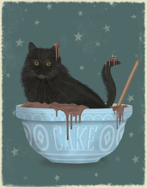 Black Cat Mixing Bowl, Art Print, Wall Art | FabFunky