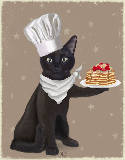Black Cat Pancakes, Art Print, Wall Art | FabFunky