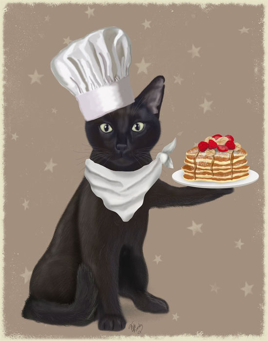 Black Cat Pancakes, Art Print, Wall Art | FabFunky