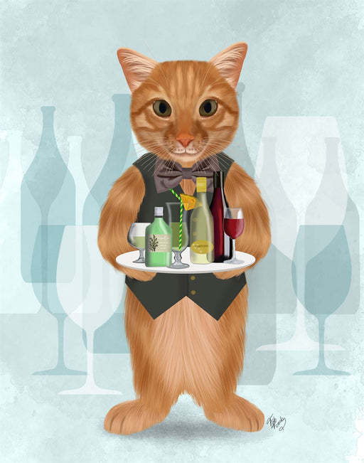 Ginger Cat Cocktails, Art Print, Wall Art | FabFunky