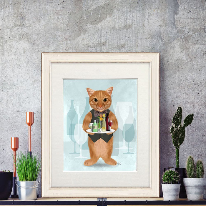 Ginger Cat Cocktails, Art Print, Wall Art | Print 14x11inch