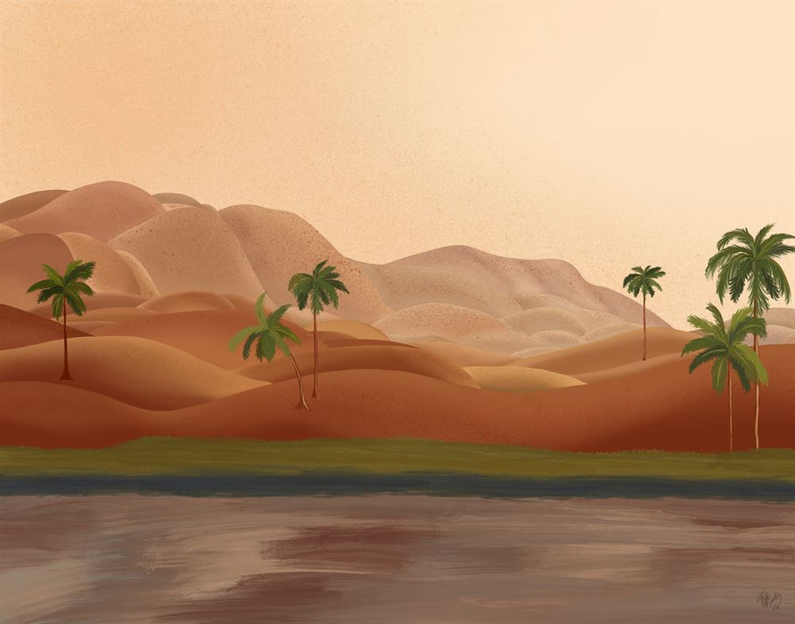 Palm Oasis Landscape Art Print