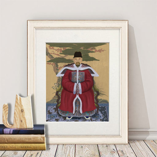 Emperor 1 Red in Garden, Art Print, Wall Art | Print 18x24inch