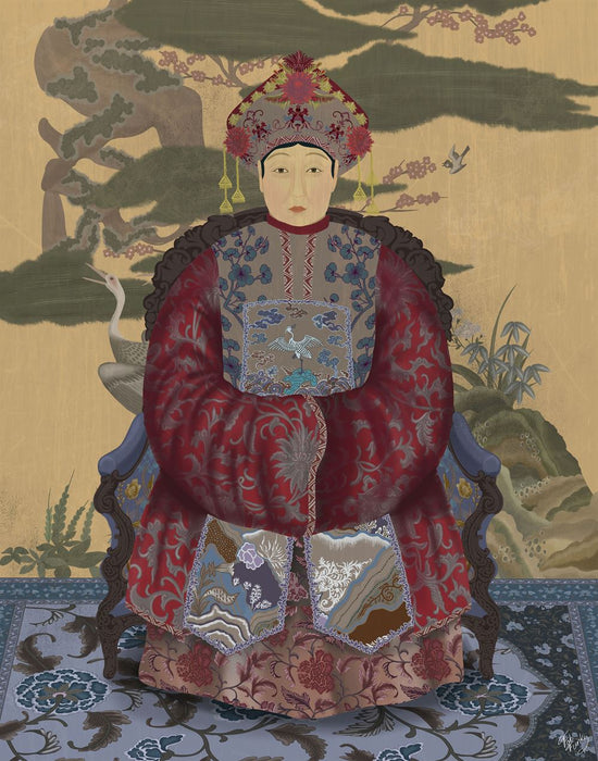Empress 1 Red in Garden, Art Print, Wall Art | FabFunky